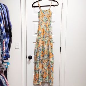 Gingham & Heels Floral Maxi Dress